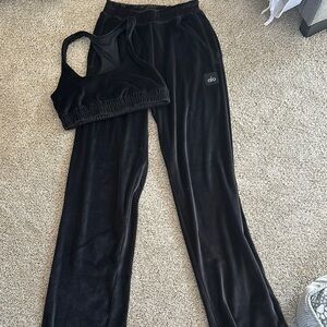 Alo Yoga Black Velour Set
